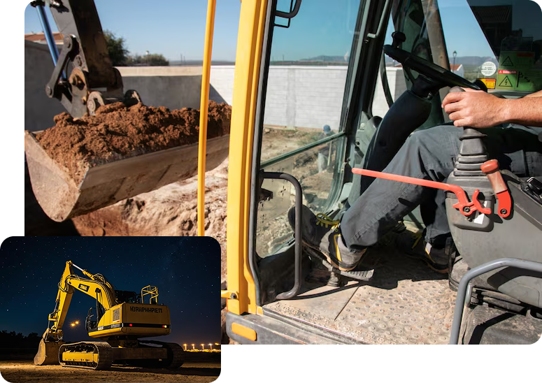 SGJ Landscaping operator using an excavator for light excavation and dirt removal at a construction site in Honesdale, PA.
