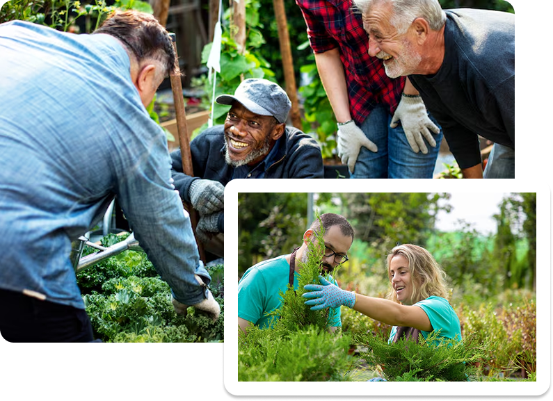SGJ Landscaping team working together on landscape design and plant care in Honesdale, PA.
