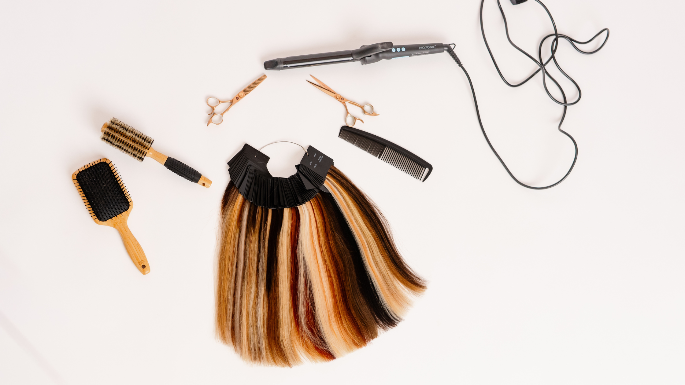 Luxury hair extensions Lancaster PA color matching and styling tools