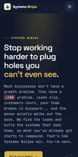 The same site on a phone