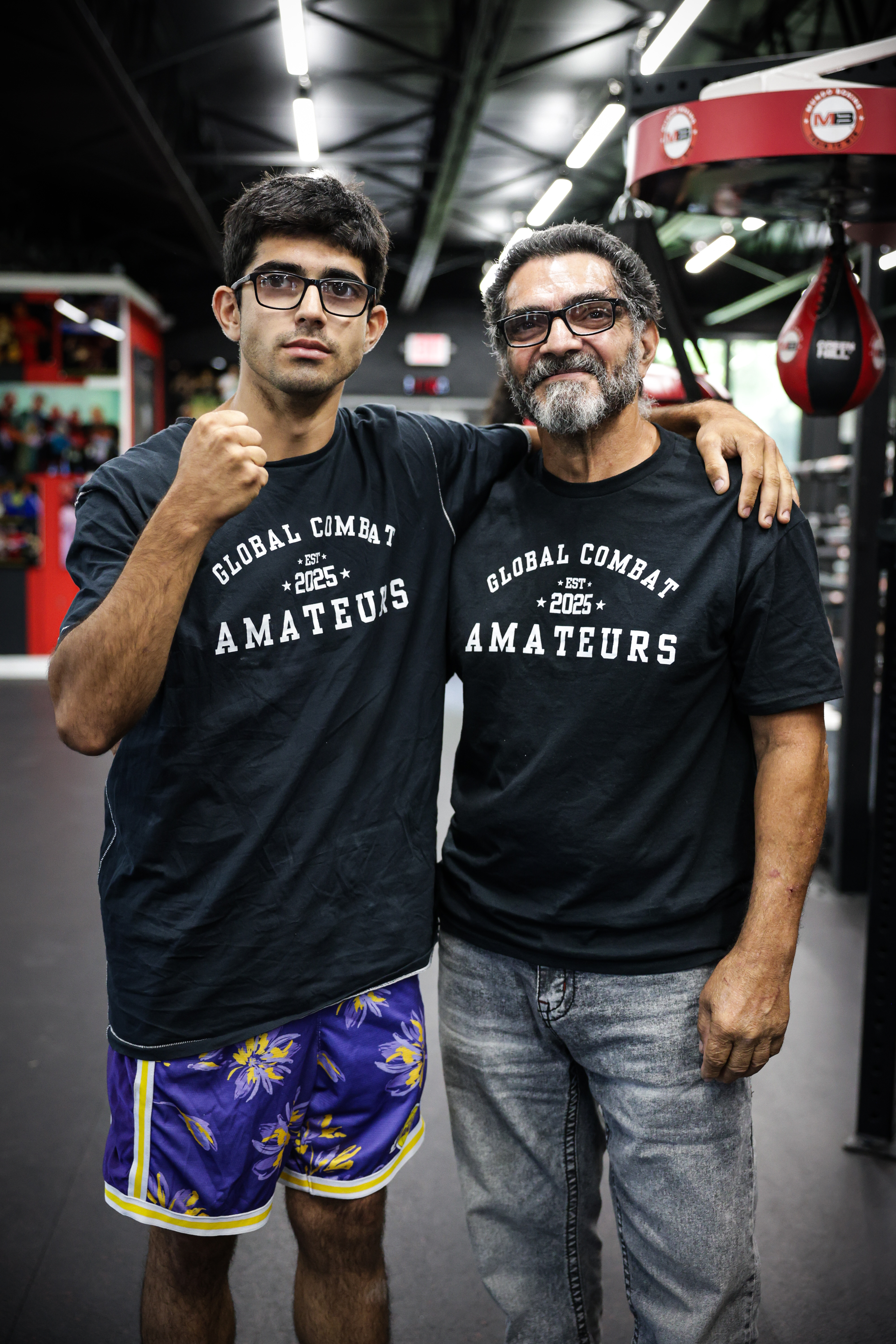 Father and son at a fight organization tryout