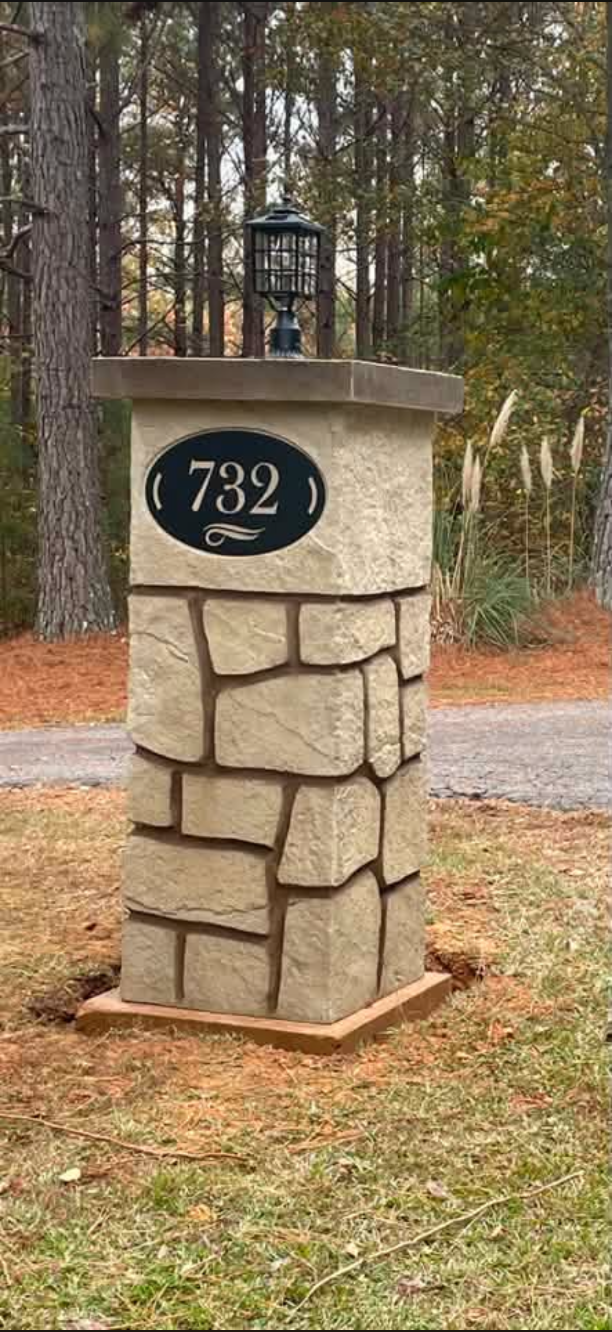 Address Stone Pillar Marker (732)
