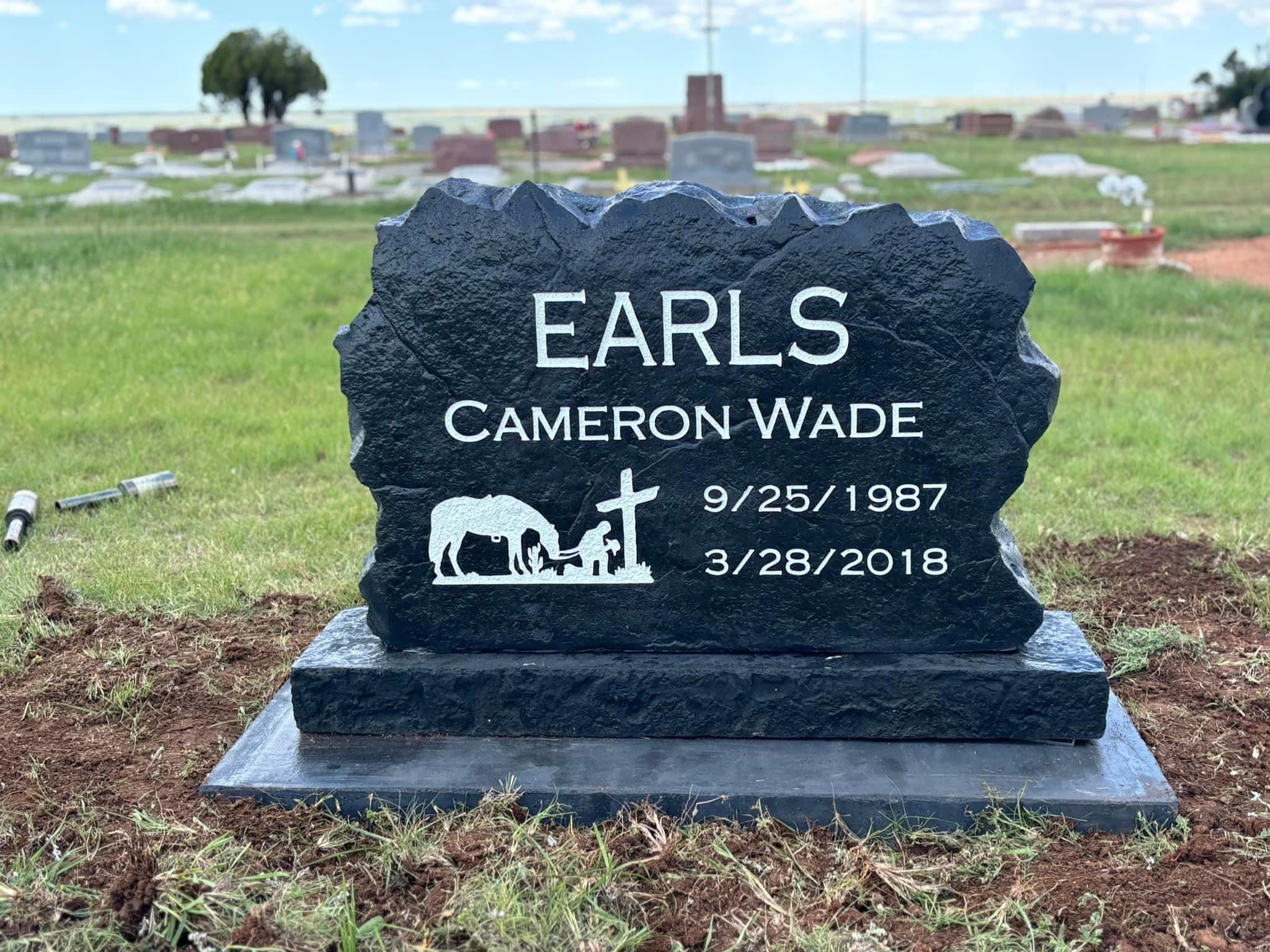 Earls — Cameron Wade Memorial Marker