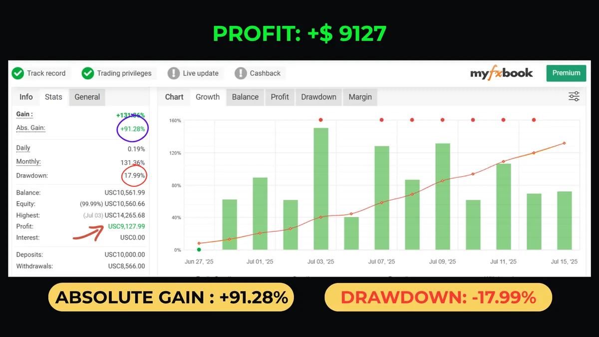 MyFxBook account record 2 of 7