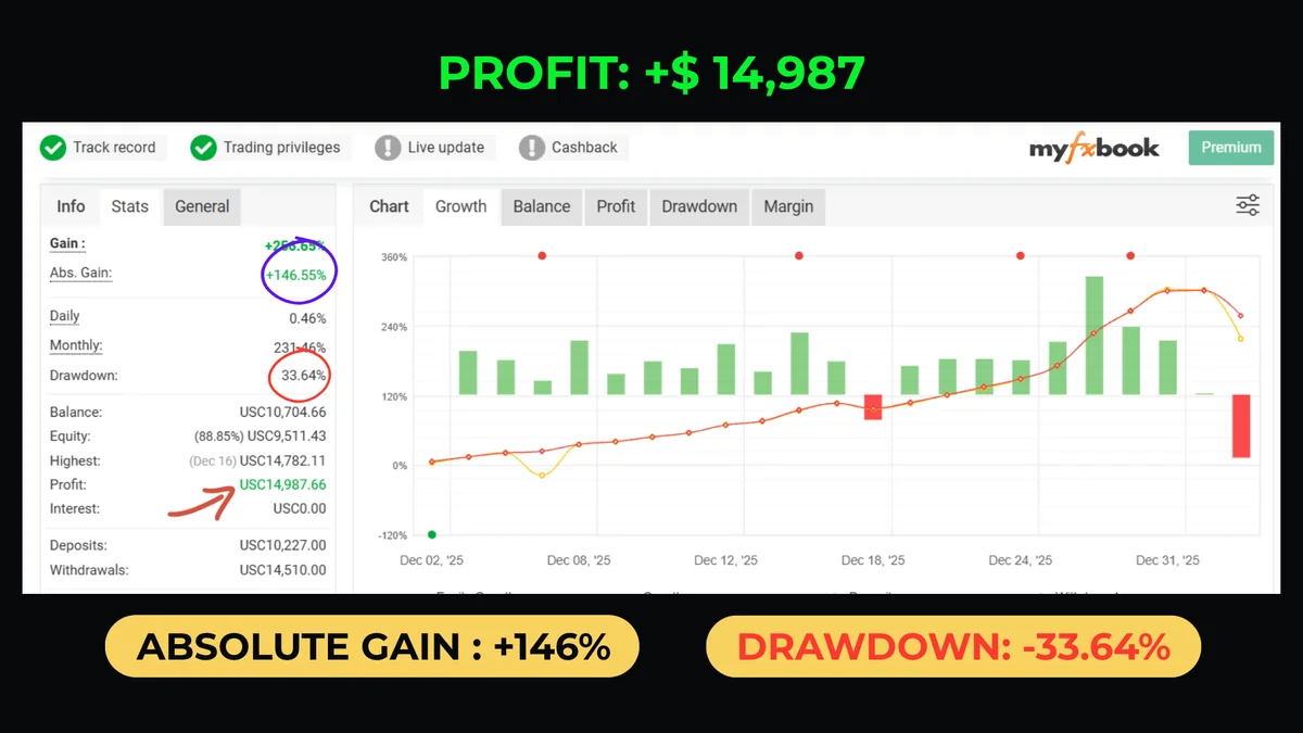MyFxBook account record 3 of 7