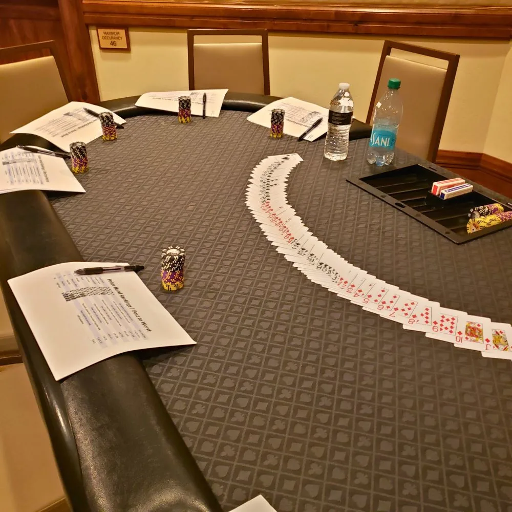 Premium poker table setup for corporate event entertainment