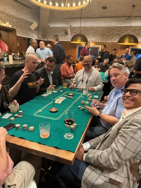 Team engagement poker experience for corporate team building and group interaction