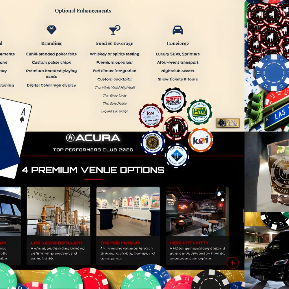 Full-service corporate event production with poker training dealers venues transportation and hospitality