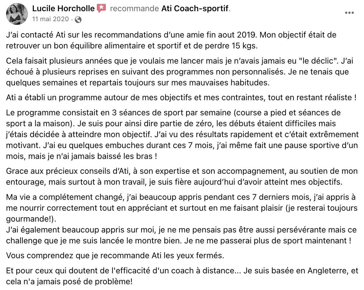 Témoignage client ATI — coaching à distance