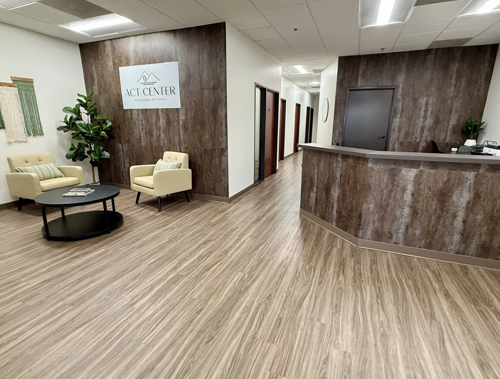 The Arizona Counseling and Therapy Center reception desk and hallway