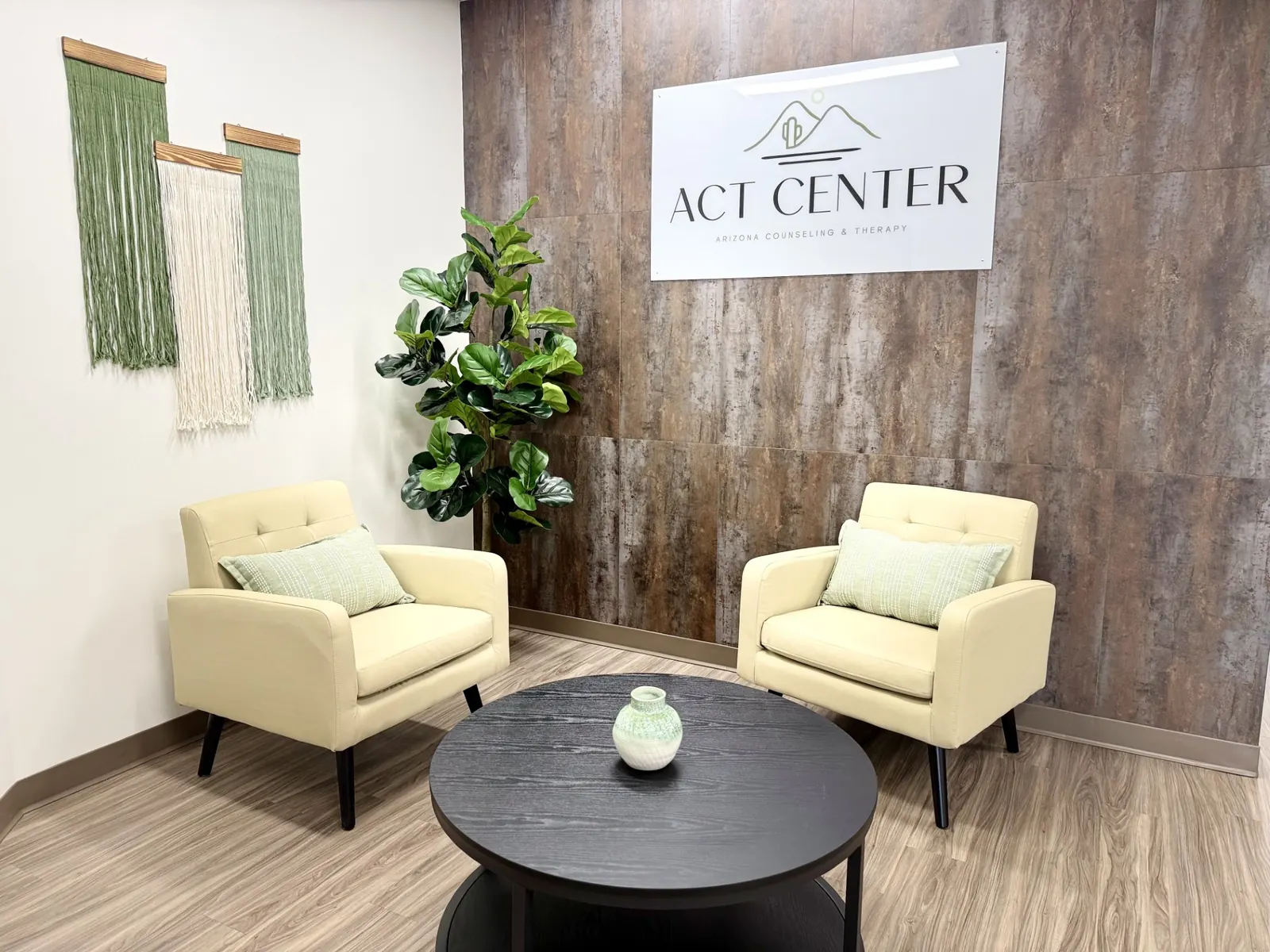 The calm, light-filled lobby at Arizona Counseling and Therapy Center in Scottsdale