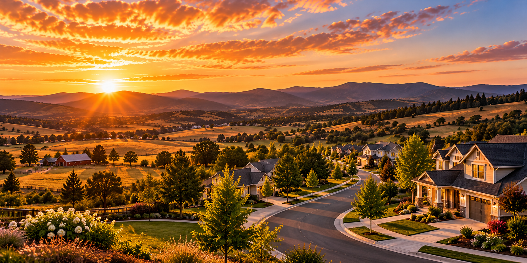 Rural and suburban community representing USDA property eligibility