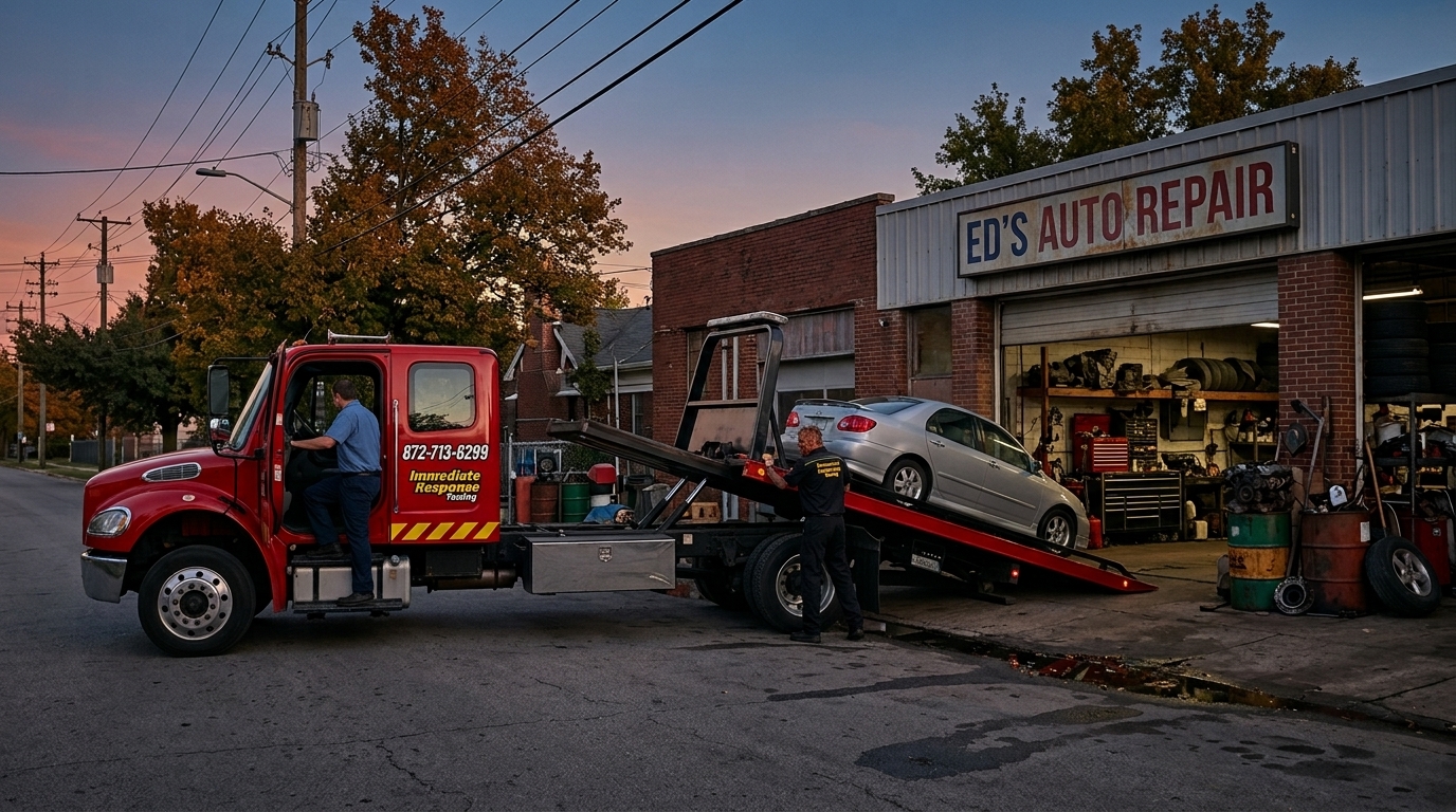 Immediate Response Towing completing a smooth car towing service drop off in Chicago
