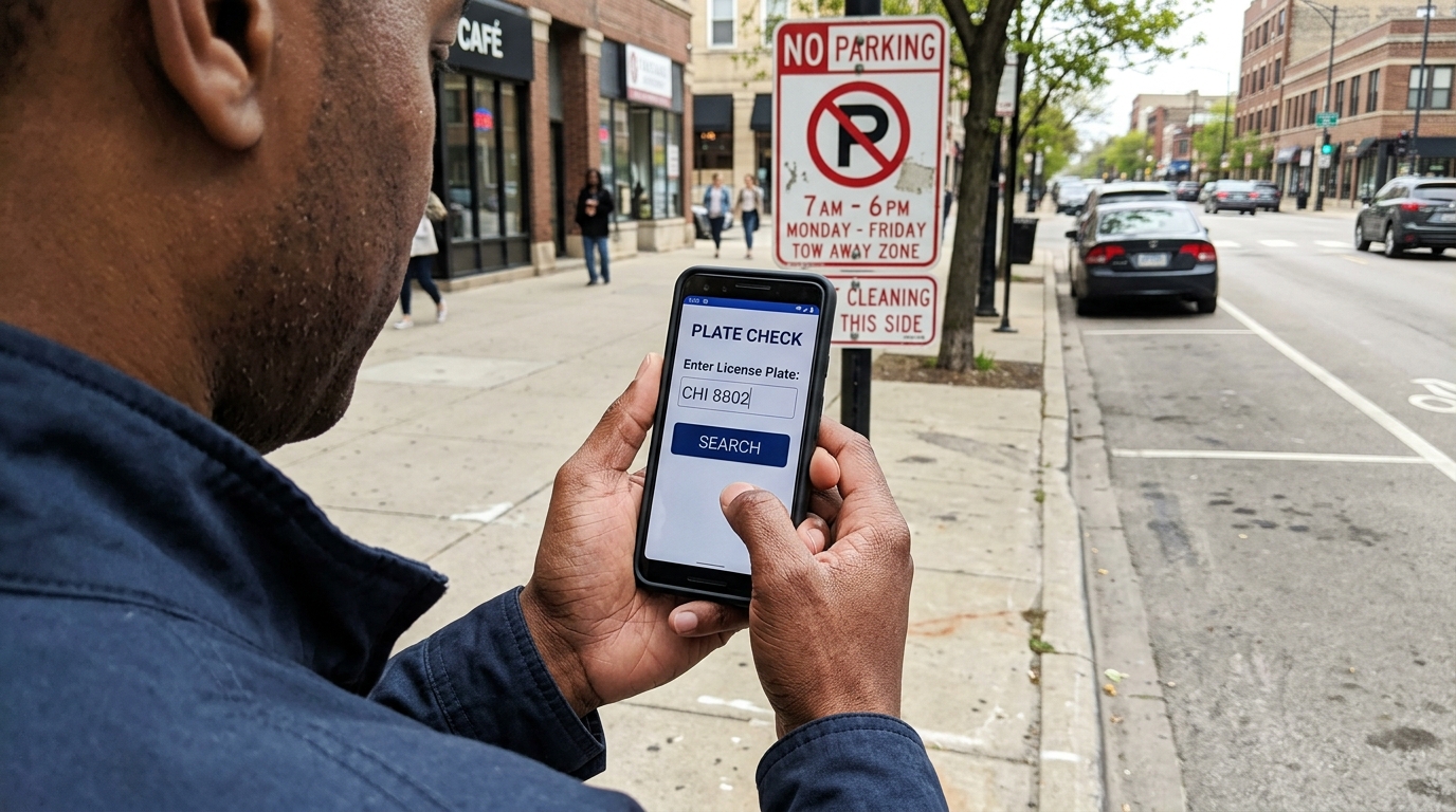 Driver searching online to check if her car was towed by the city of Chicago