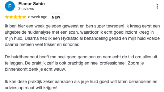 Google review Elanur Sahin