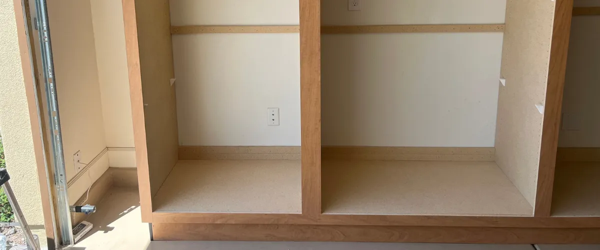 unfinished garage cabinet