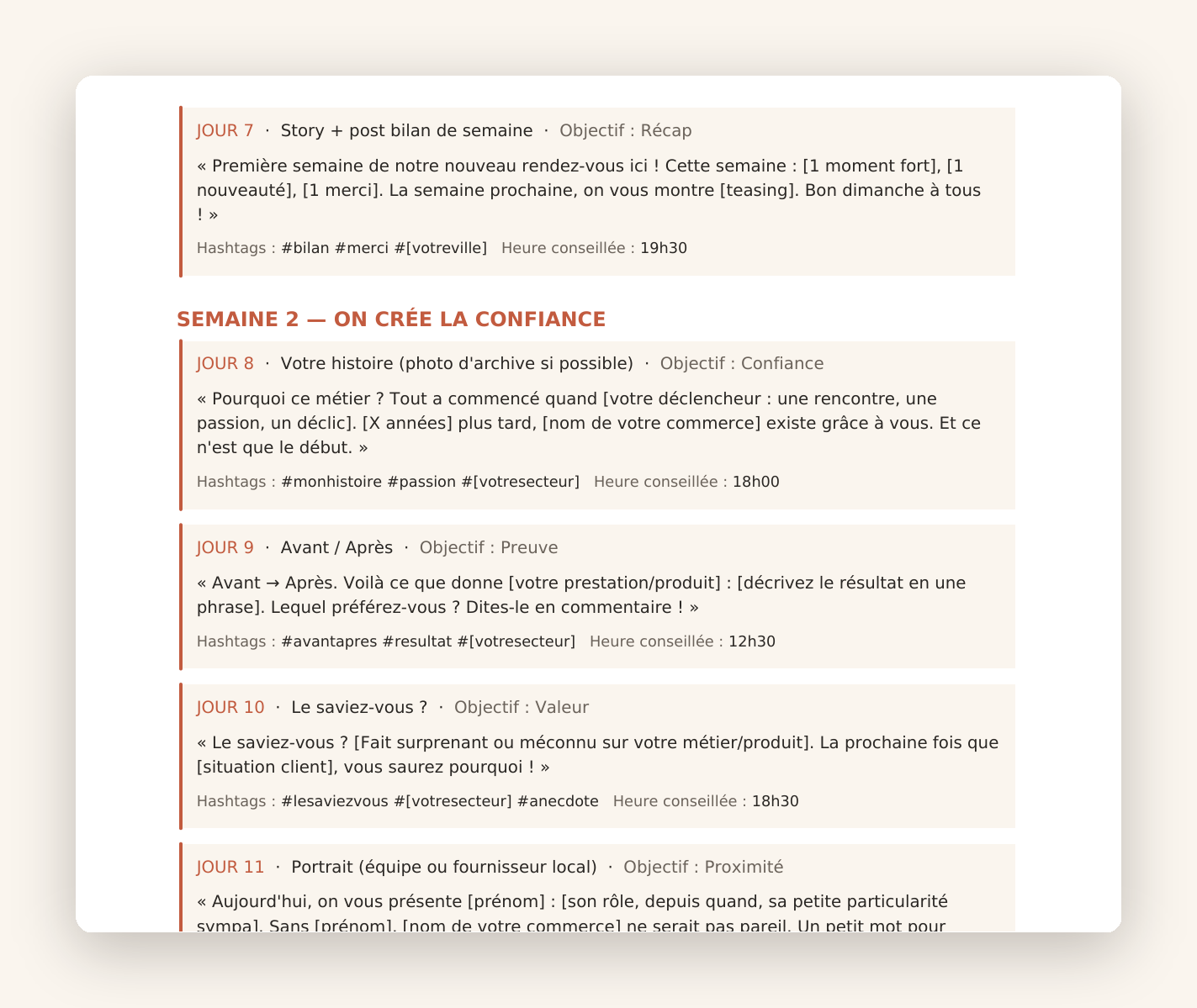 Le calendrier