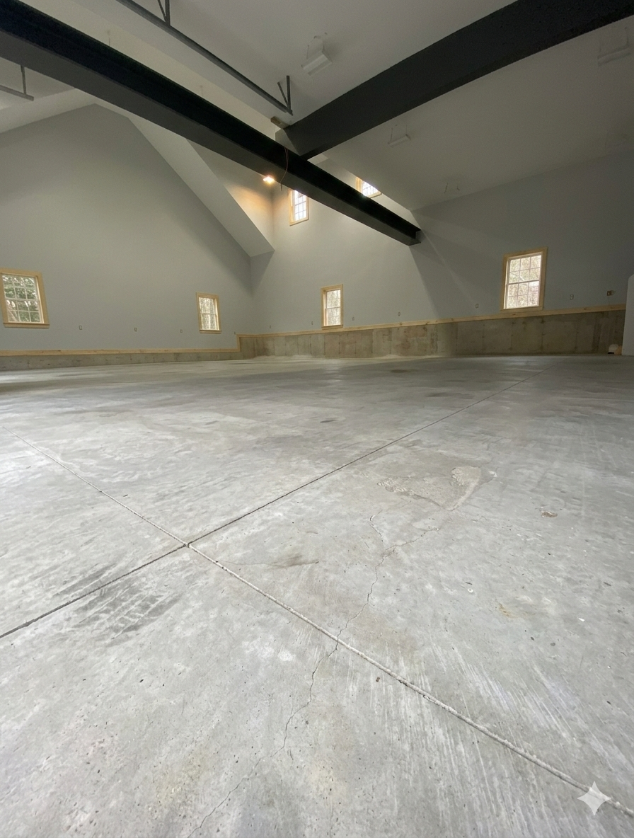 Aviation hangar floor coating project in Massachusetts