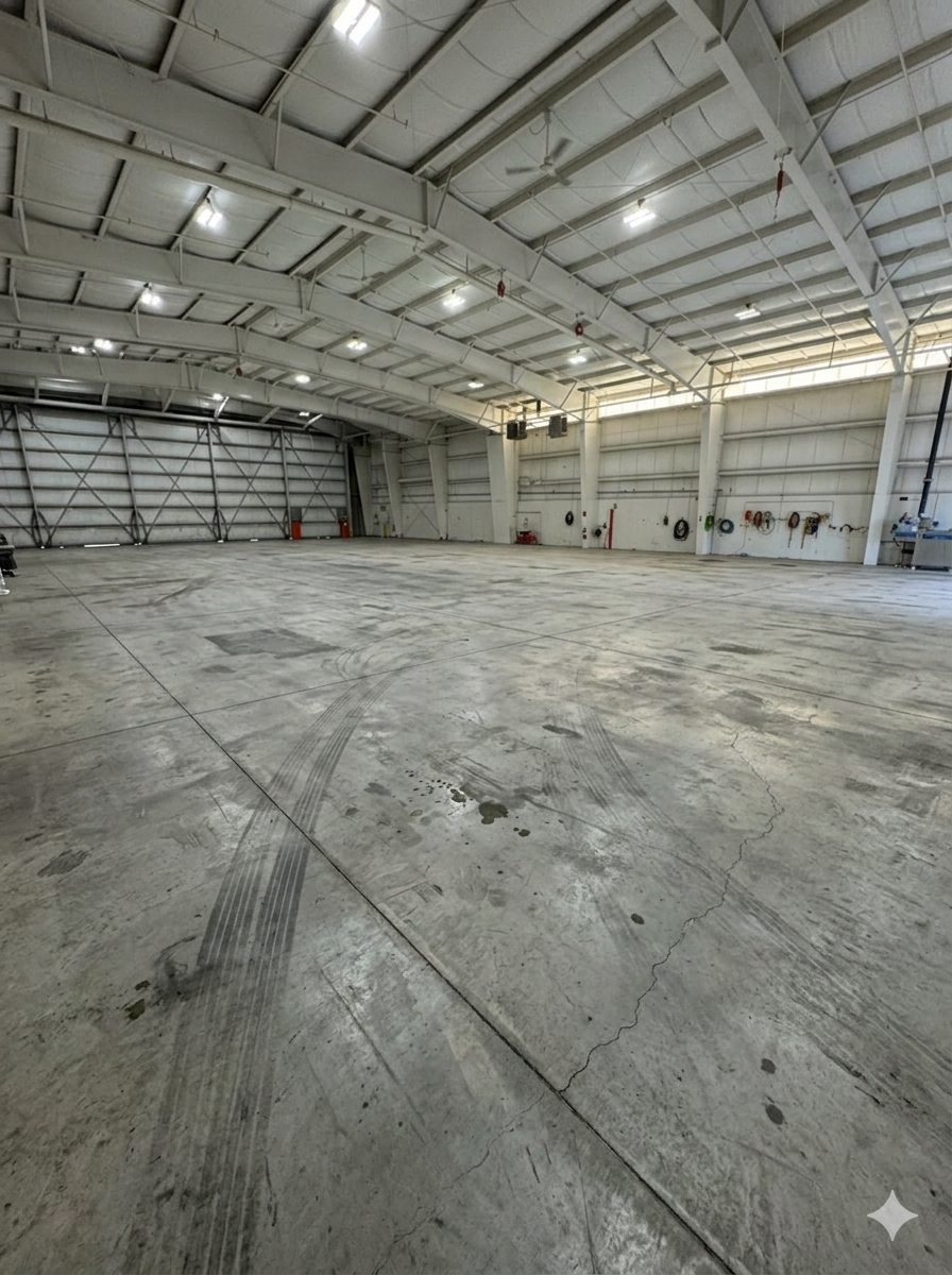 Custom metallic epoxy floor finish in residential basement