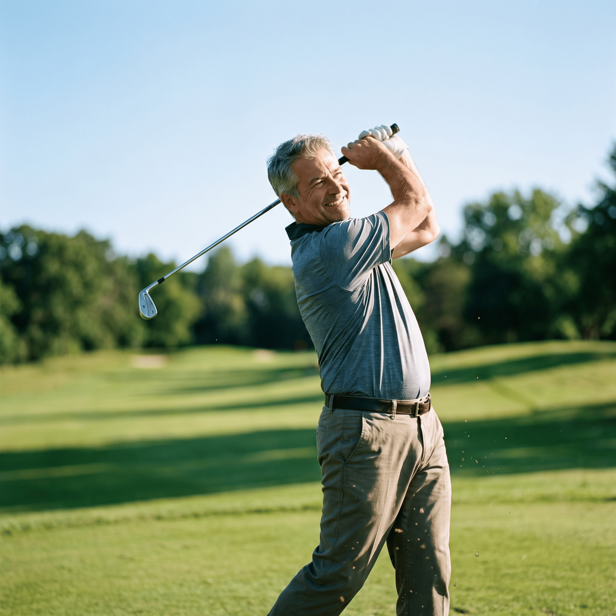 Playing golf with a confident, rotating swing