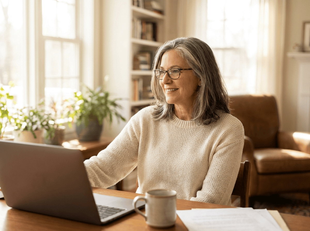 Comfortable at a home office desk
