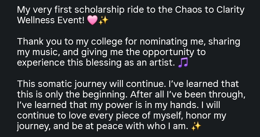 Participant social post from Cohort 01