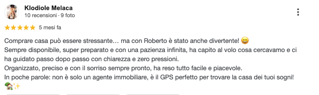 Testimonianza cliente