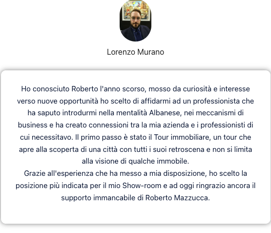 Testimonianza cliente