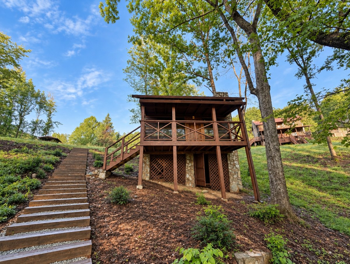 Livingston — The stairs up from the path