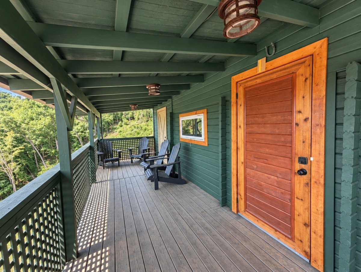 Red Top — Porch seating by the front door