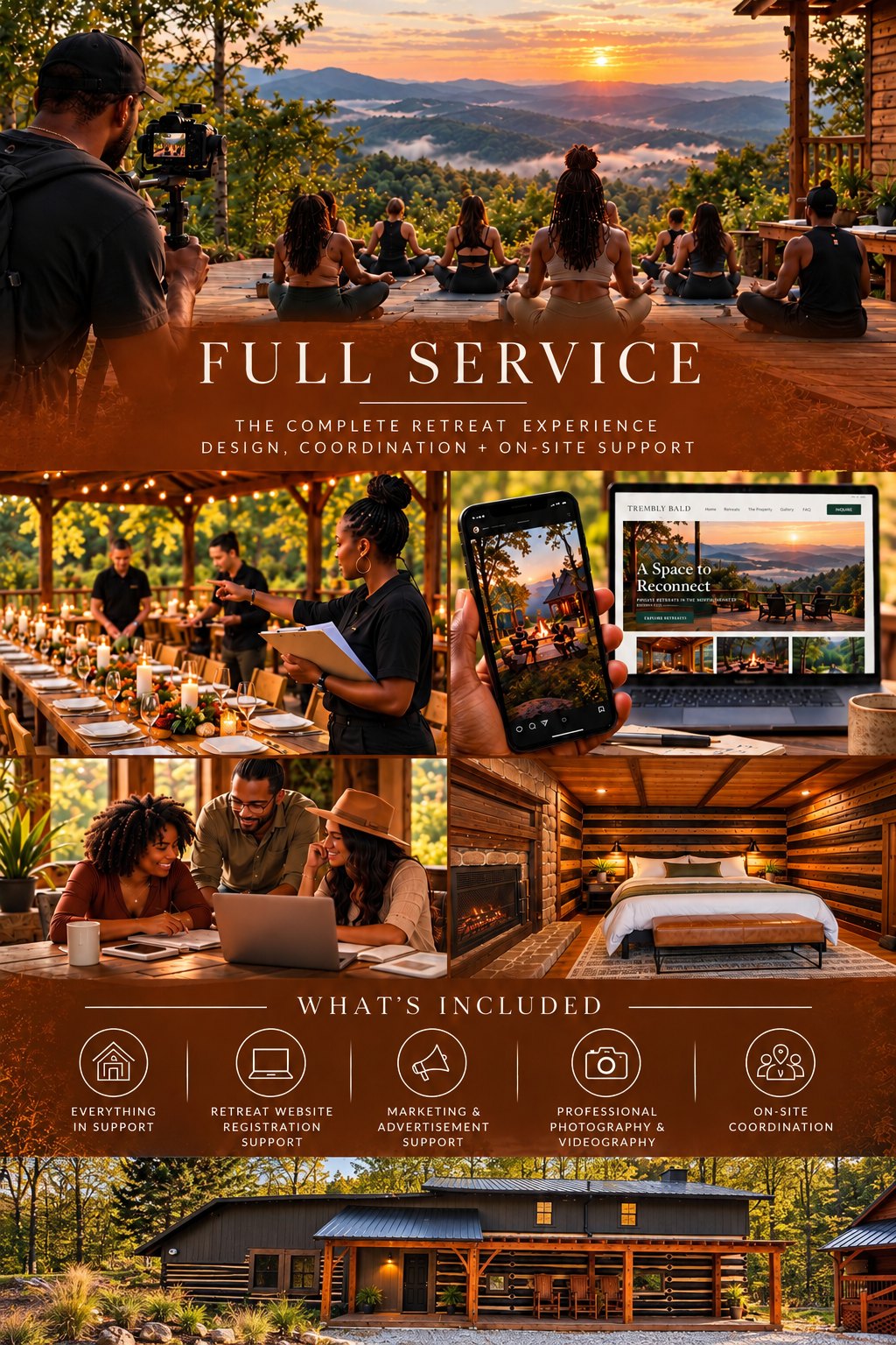 Full service: the complete retreat experience, design, coordination and on-site support