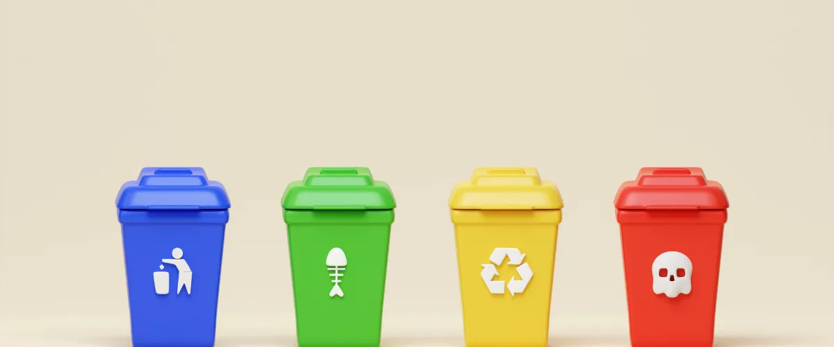 Waste sorting bins for recycling plastic organic and hazardous waste Waste sorting bins for recycling plastic organic and hazardous waste
