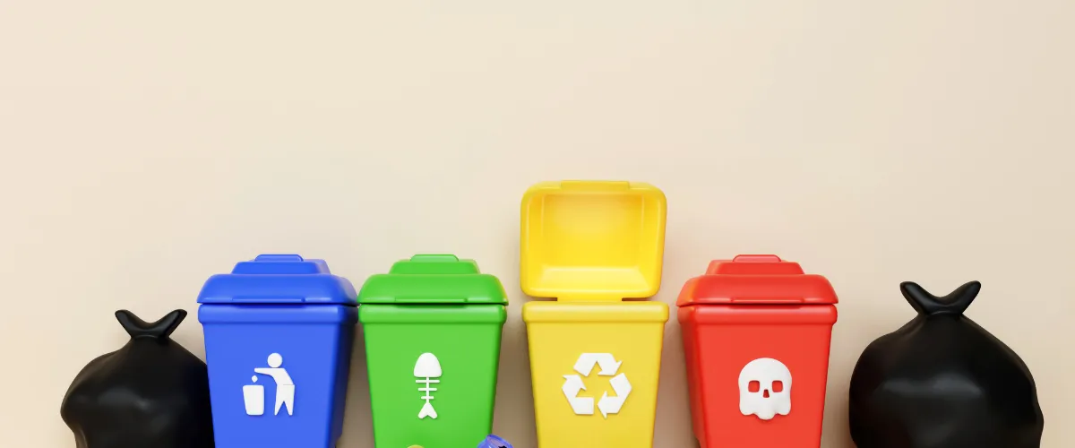 Waste sorting bins for recycling plastic organic and hazardous waste Waste sorting bins for recycling plastic organic and hazardous waste