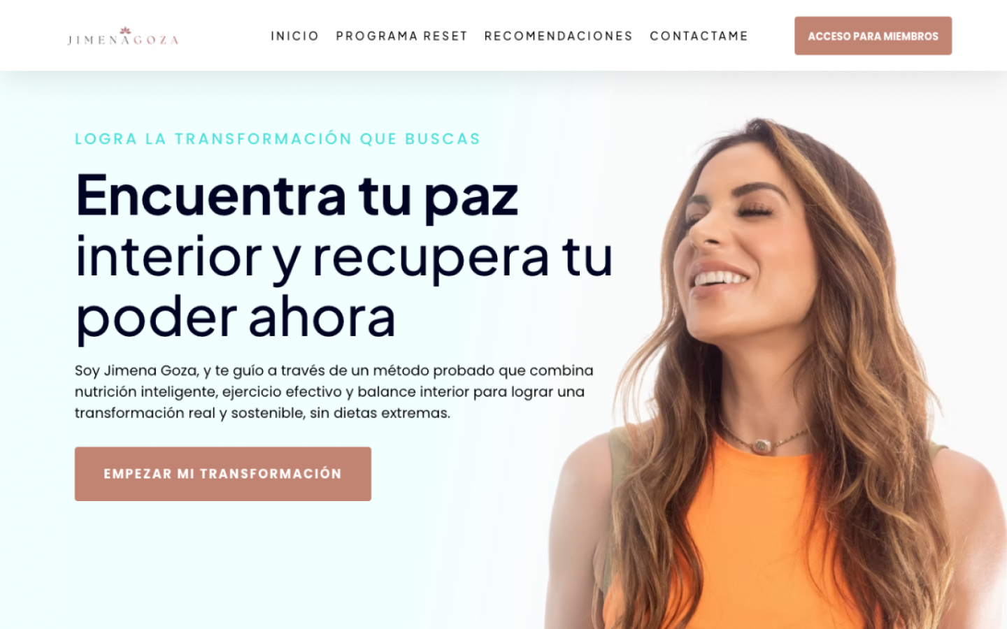 Jimena Gonzalez sales page, section 1 hero