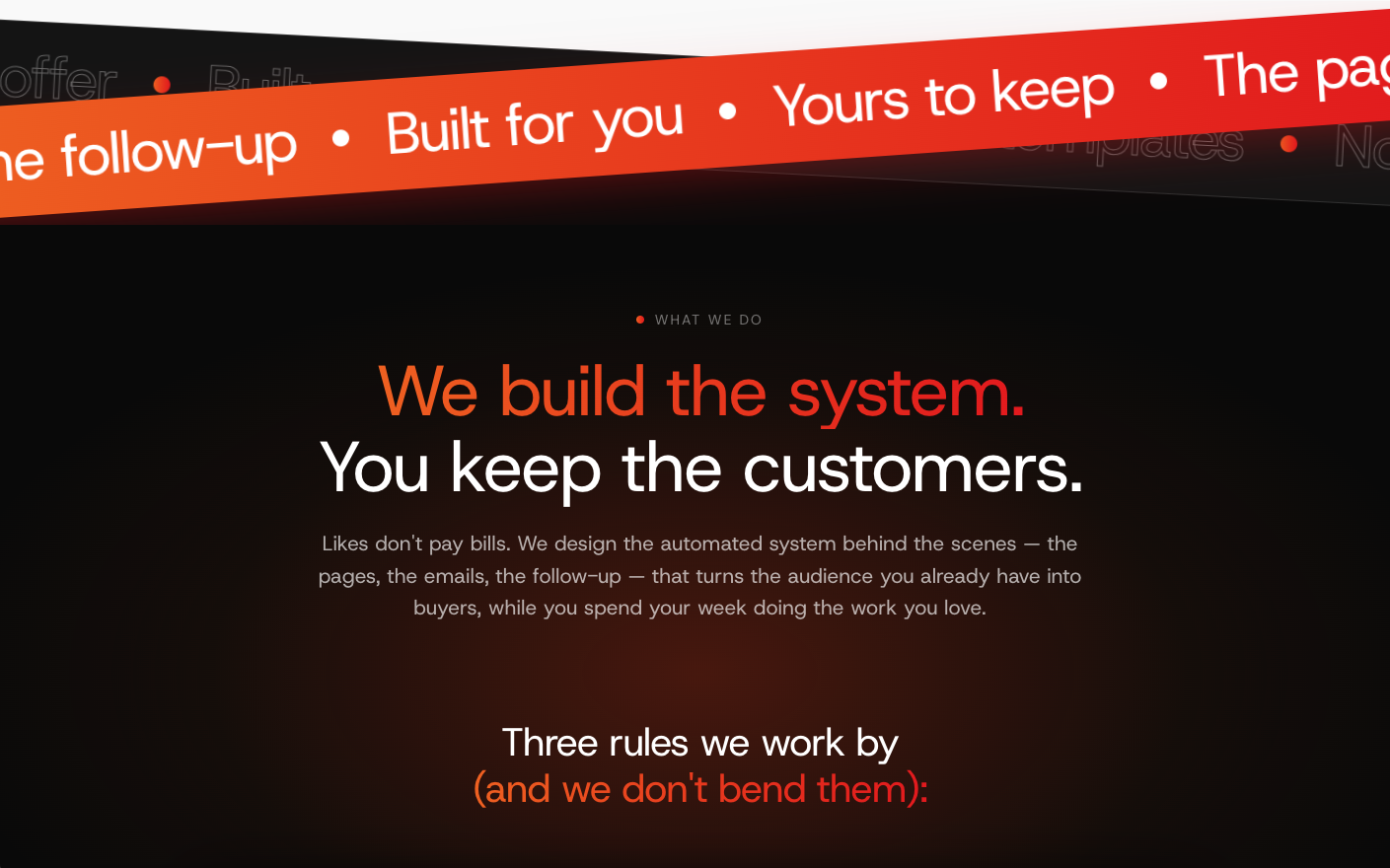 This page, what we do section