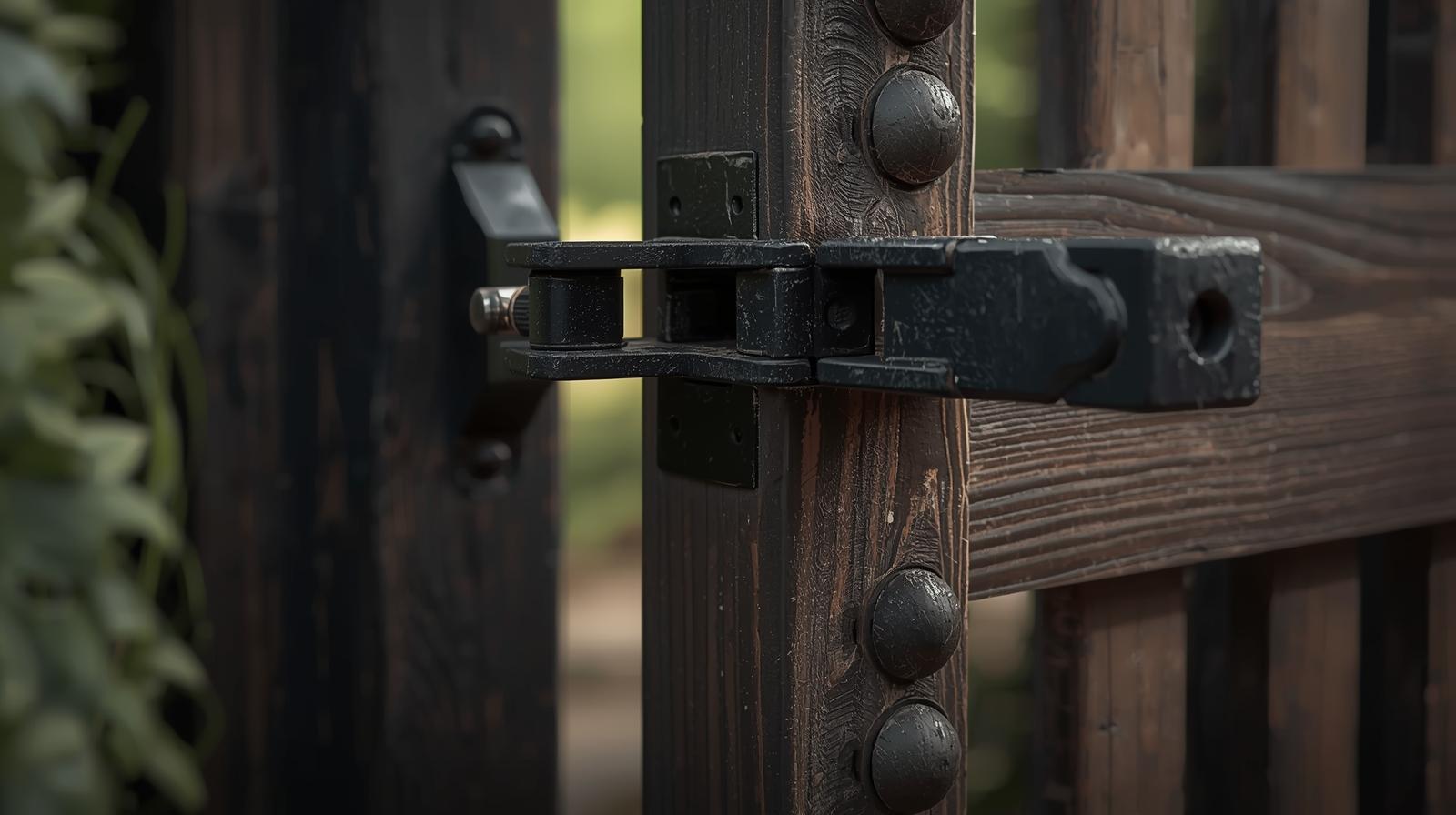 Sagging residential fence gate in Northern Illinois caused by loose hinges and shifting fence post foundation.