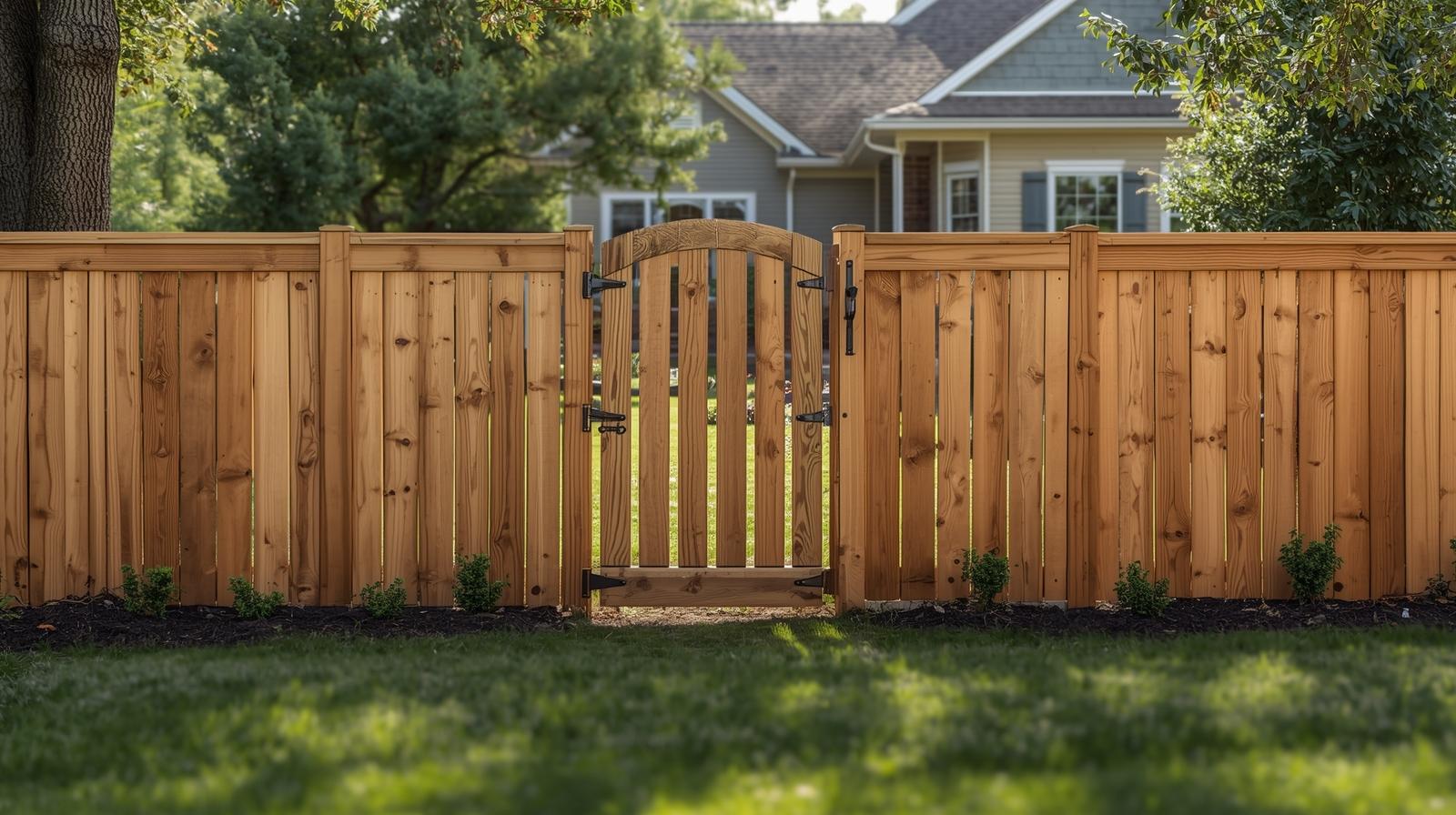 Professional fence company installing a residential privacy fence in Rockford, IL backyard