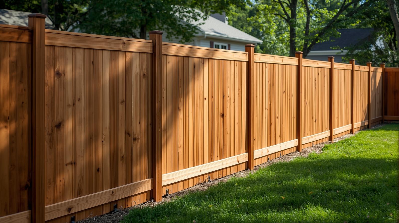 Professional fence company in Janesville WI installing wood and vinyl fencing for residential property.