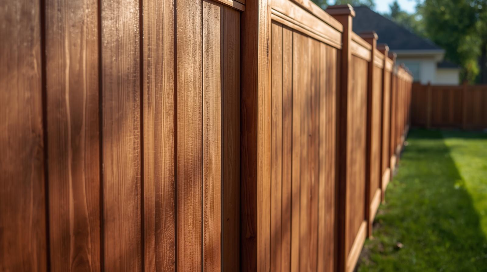 Wood privacy fence installation in Beloit WI backyard providing security and privacy.