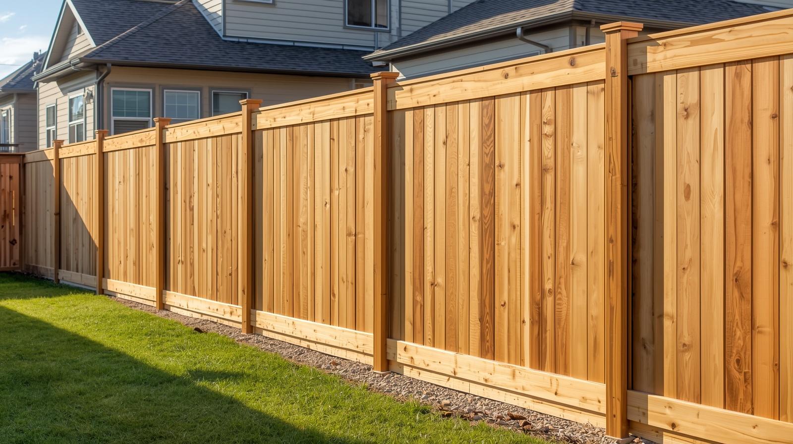 Residential fence installation in Janesville WI backyard with contractor installing privacy fence.
