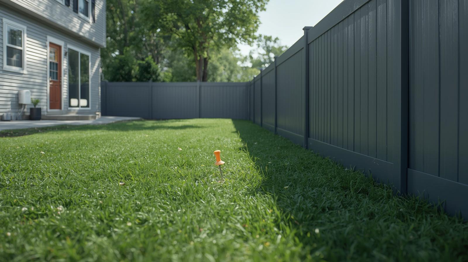 Fence installation in Fulton WI showing property lines and compliance.