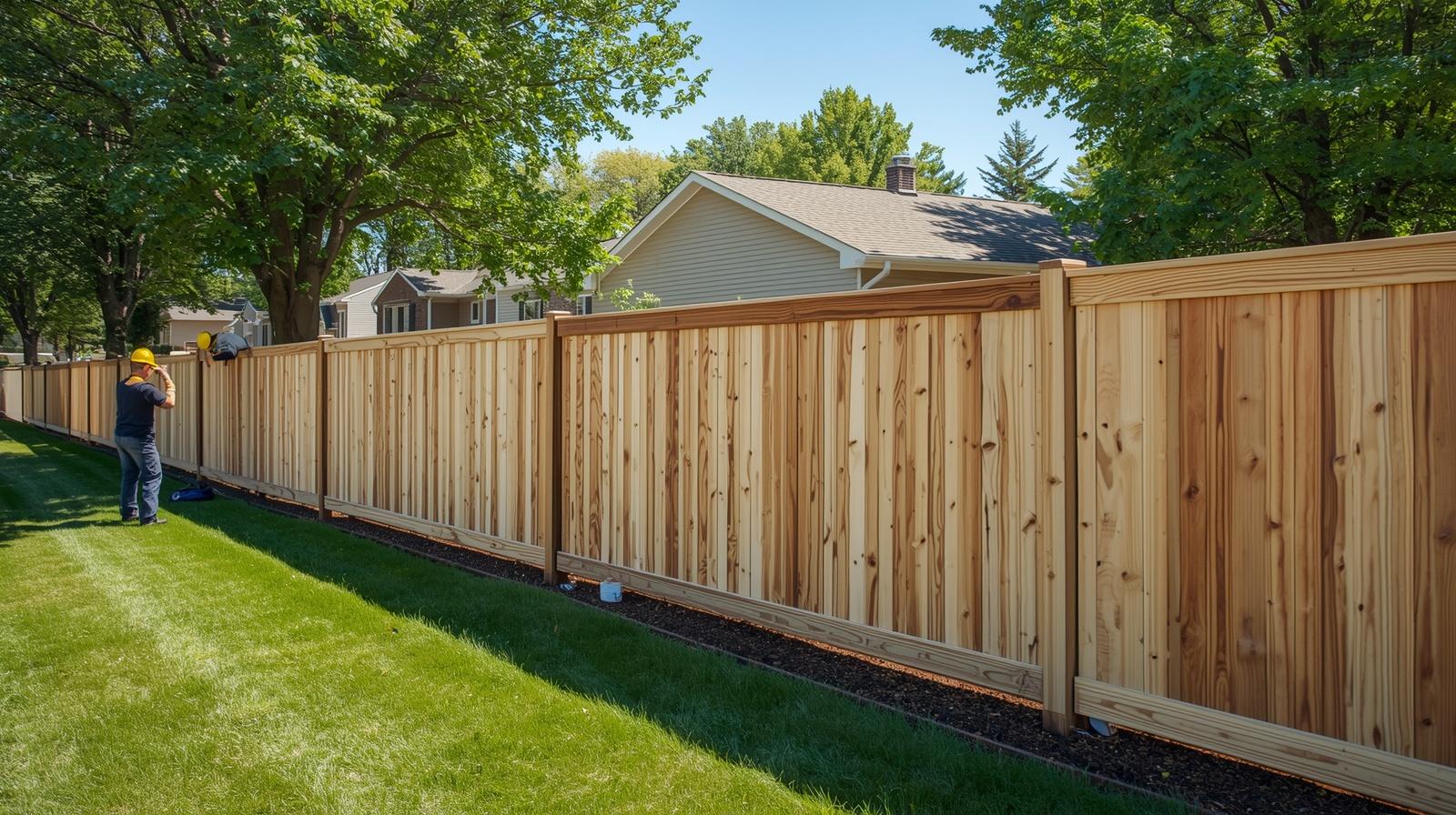 New residential fence installation in Delavan WI backyard. New residential fence installation in Delavan WI backyard.