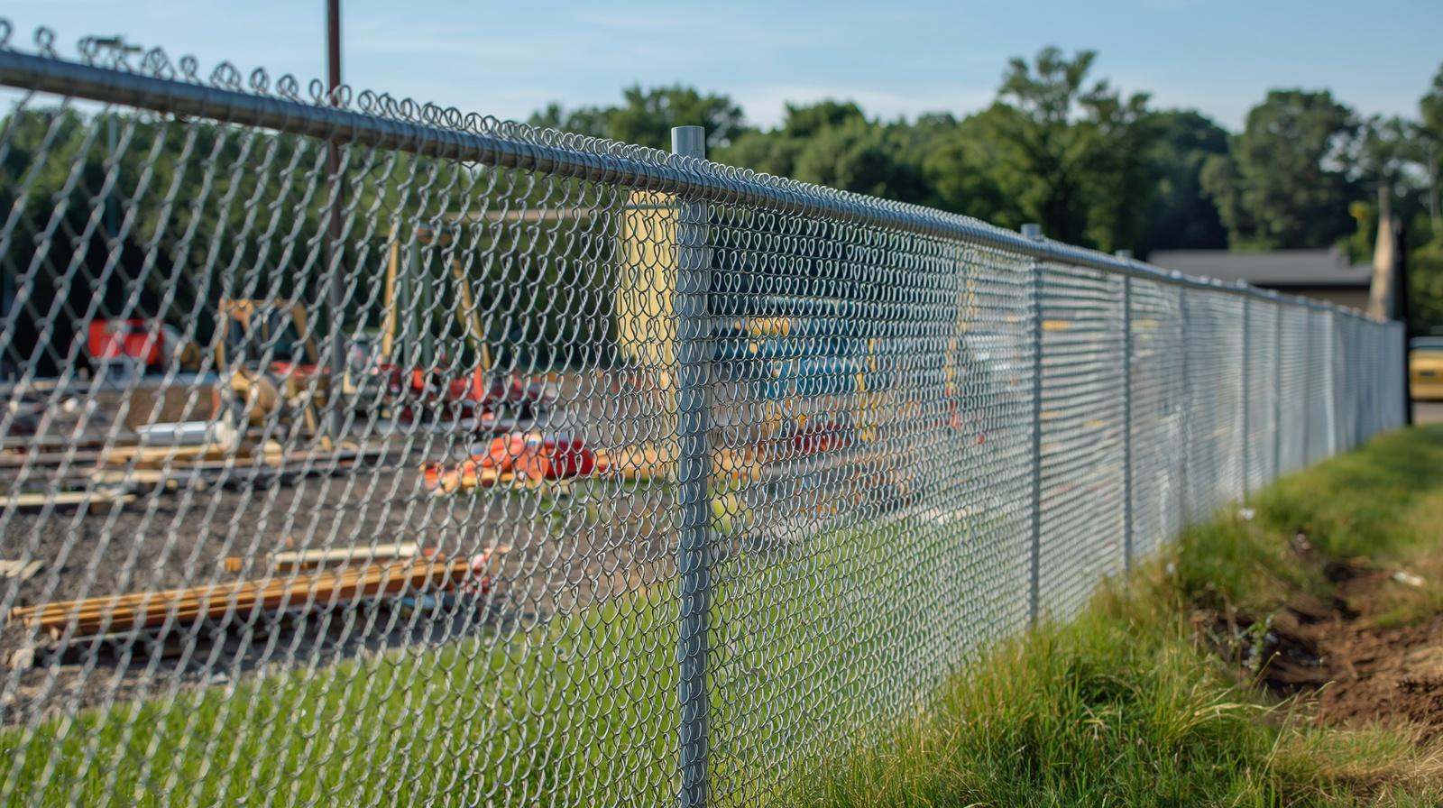 Temporary fence rental installed around construction site or event in South Beloit IL.
