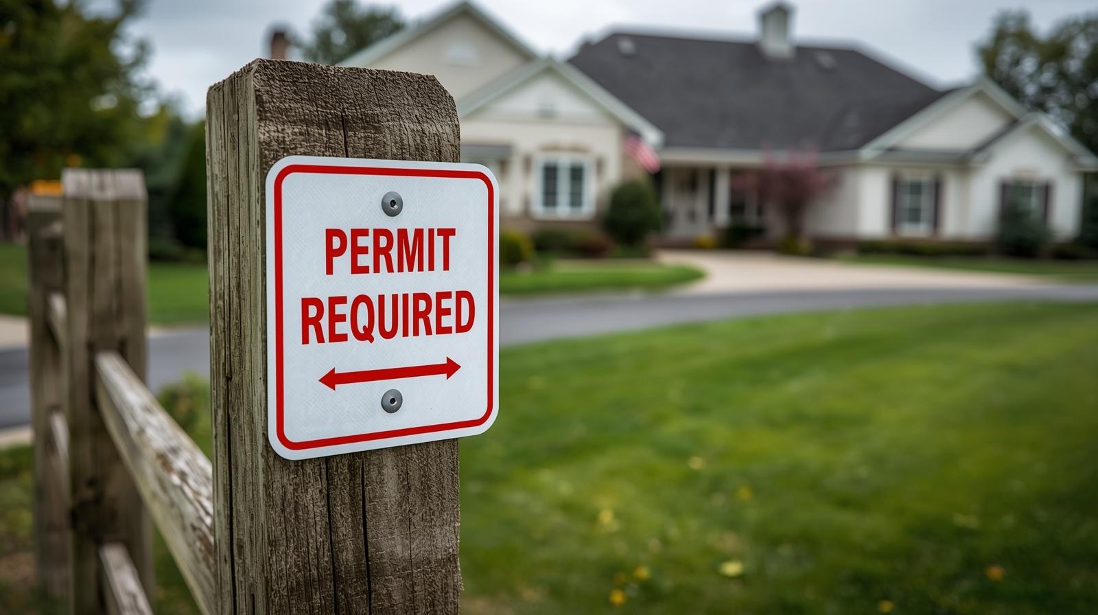 Property owner reviewing fence permit requirements before installation in Brodhead WI. Property owner reviewing fence permit requirements before installation in Brodhead WI.