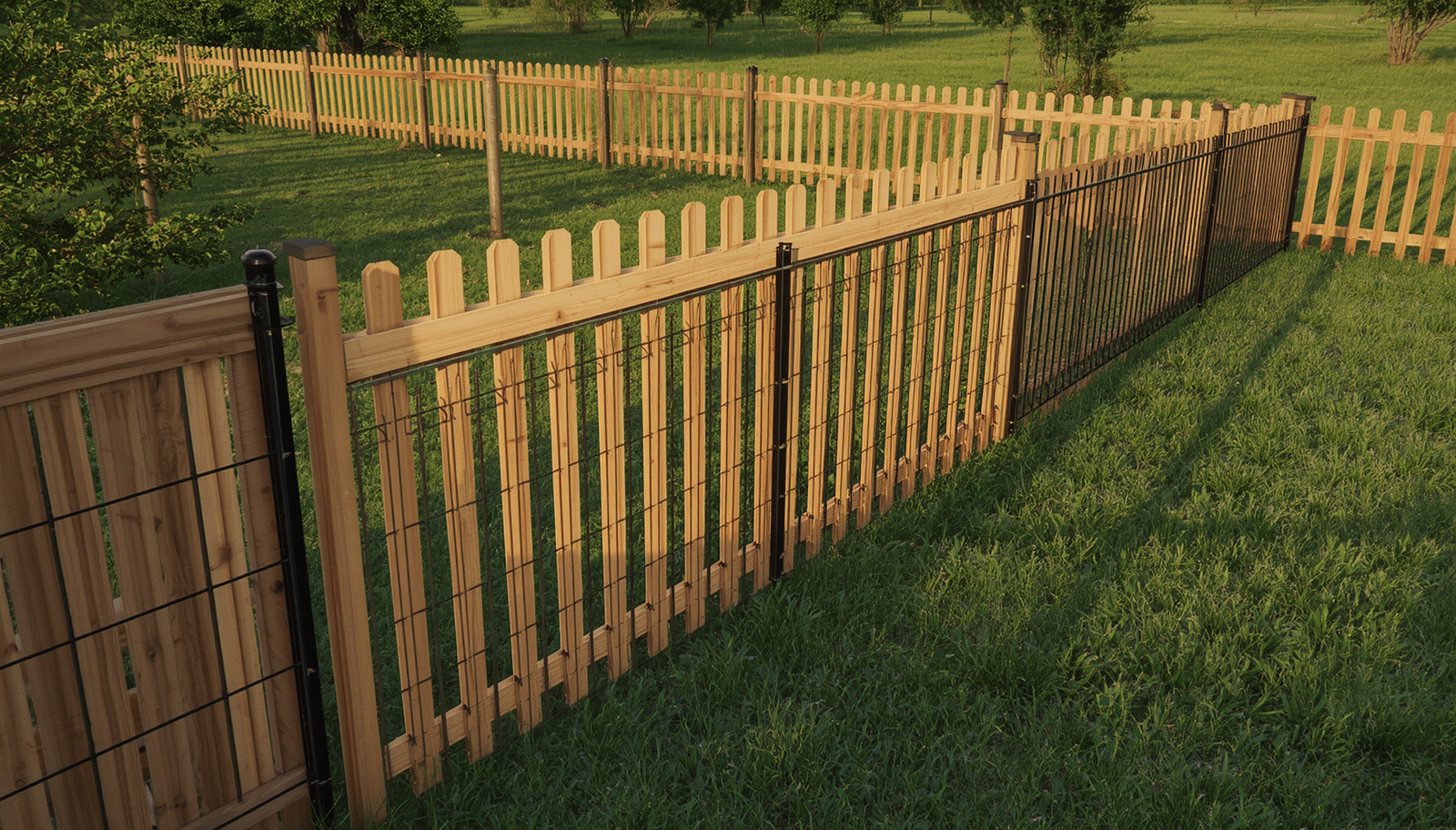Residential fence installation project on a property in South Beloit IL.