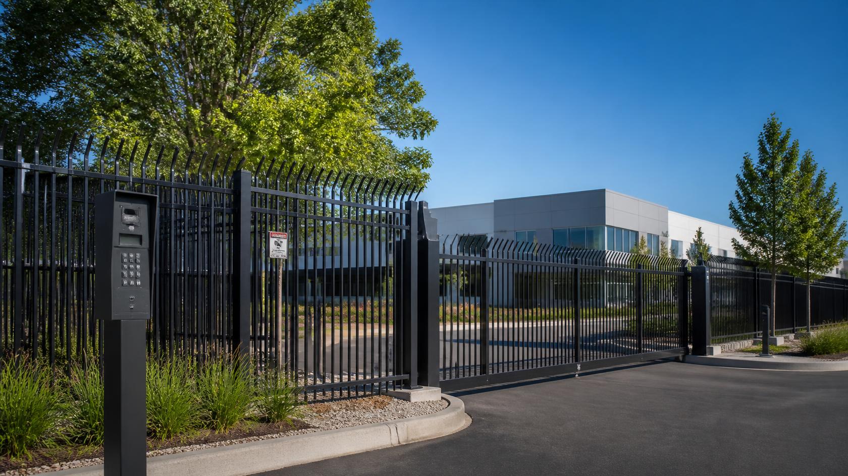 Security fence planning in Evansville, WI focused on perimeter protection, gate access, property layout, and security needs.
