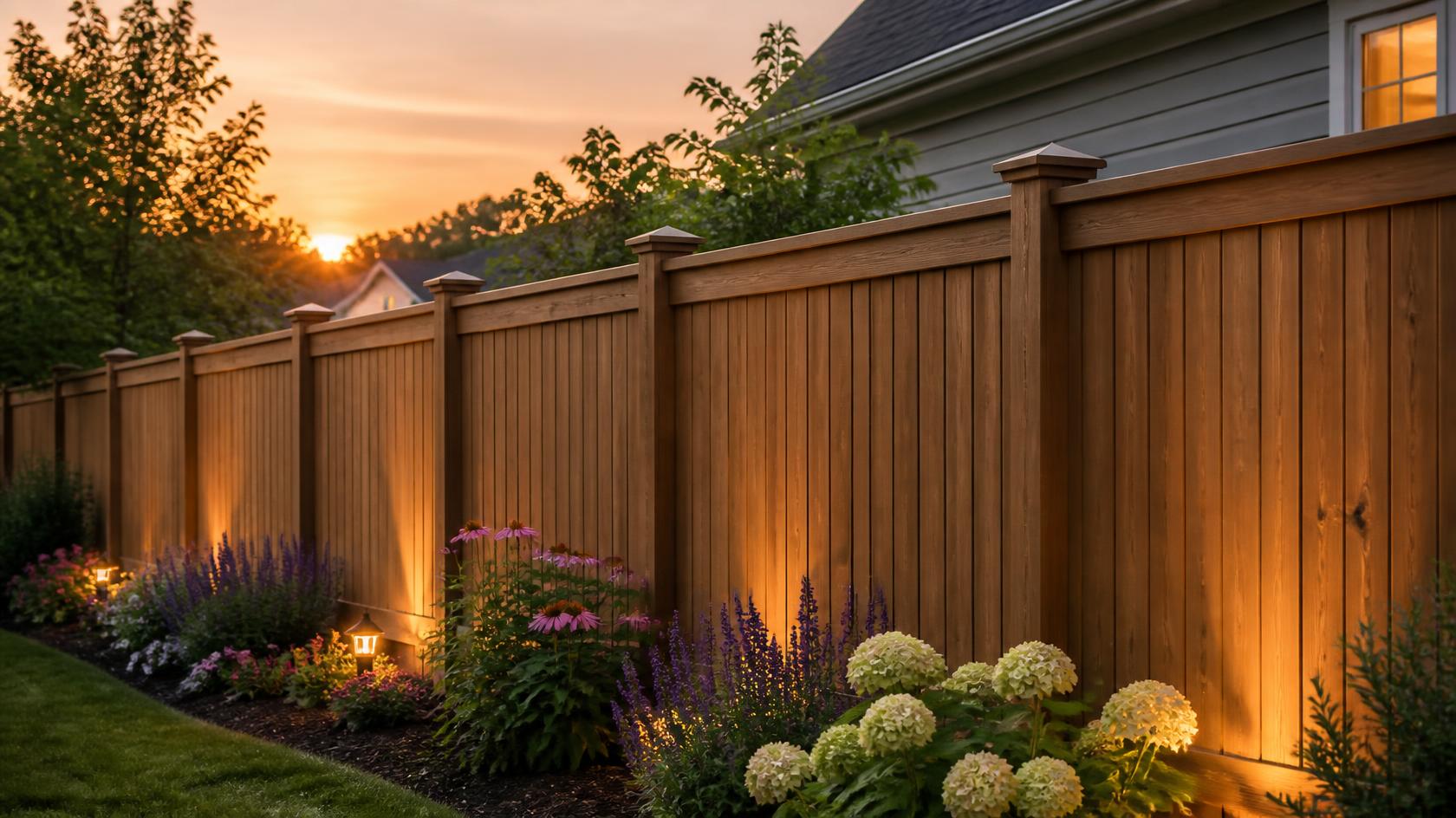 Privacy fence in Evansville, WI with homeowners considering materials, fence height, installation timing, and fall project costs.