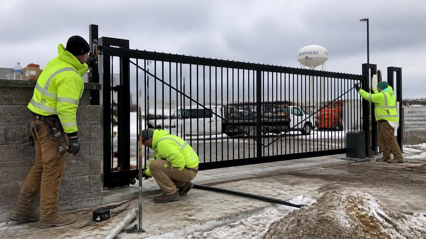 Commercial gate installation in Brodhead, WI being planned for secure property access before cold weather arrives.
