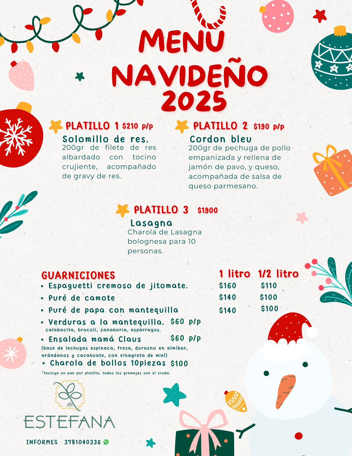 Menú Navideño 2025