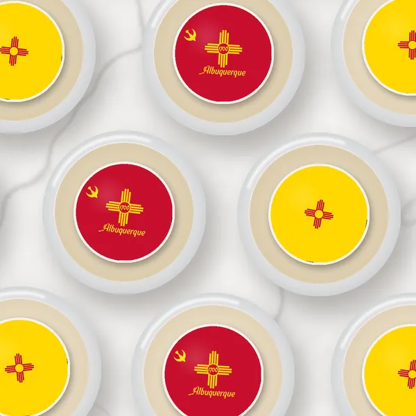 Edible toppers printed with the Albuquerque city flag and the New Mexico flag